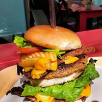 The animal burger at Next Level Burger - Concord in Concord