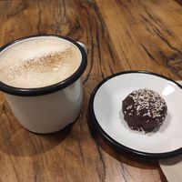 Chai tea and a coconut cake at Wild & The Moon - Opéra in Paris