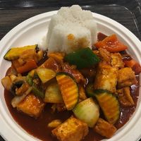 Pretty spicy (but also good) kung pao!  at Loving Hut - Spalena in Prague