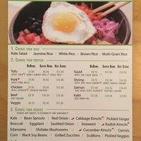 Menu front at Brown Rice Korean Grill in Baltimore