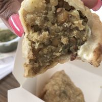 Inside these nutty samosas   at Azafran in Broomfield