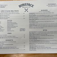 Menu  at Boneface Brewing Company in Upper Hutt