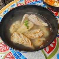 Lentil dumplings in veg broth at Momo Bar in Manly