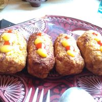 Carimañolas de setas y tofu at El Quinto in Gijon