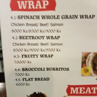 interesting menu options at Healthy Me in Yangon