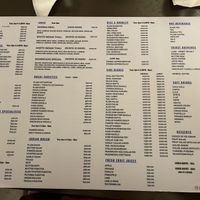 Menu  at Shanmugas in Colombo