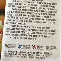 the pictograms at Cafe Beguin in Brussels