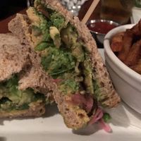 Chickpea smash sandwich. Kind of bland at Hungry Brew Hops in Newmarket