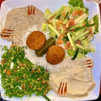 Veggie lovers plate at Ali Baba Grill in Boulder