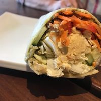 The other half a veggie wrap ordered by my mom. Vegan. One half was enough for her, she took the other half home for later! at The Minga Cafe in Dunnville