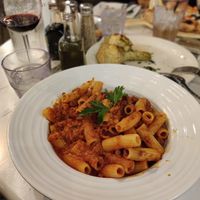 Vegan rigatoni bolognese at Officine Buona Forchetta in San Diego