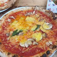 Vegan margarita with mushrooms at Baltic Market in Liverpool