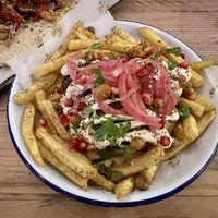 Falafel, hummus & chips (Hafla Hafla)  #Veganuary at Baltic Market in Liverpool