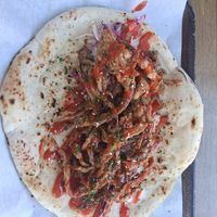 Oyster mushroom kebab (hafla hafla) at Baltic Market in Liverpool