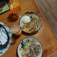 Vegan bun bo nam bo and the top dish is not vegan 😏 at Bamboo in Bratislava