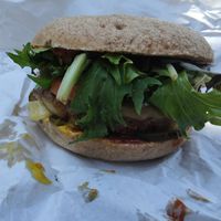 Vegan gf burger at The Lane in Rottnest Island