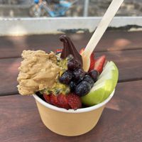 Vegan Acai bowl with no granola (granola contains honey)  at The Lane in Rottnest Island