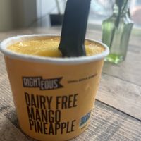 Vegan dessert! Pineapple/mango dairy free gelato  at The Bean Counter Cafe in Picton