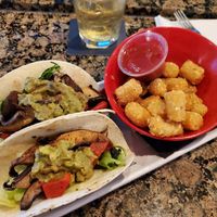 Portobello Mushroom Tacos with Tater Tots at The Grumpy Monk in Myrtle Beach