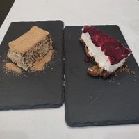 Bolo de bolacha on the left and cheesecake on the right  #Veganuary at Casanova in Porto