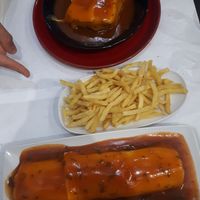 Special hot dog and francesinha at Casanova in Porto