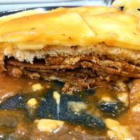 vegan francesinha interior at Casanova in Porto