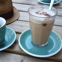 Home-made chai latte with oatmilk at Bairro Alto in Nijmegen