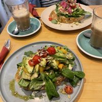  Hummus and veg-egg sandwiches, chai oat-latte  at Bairro Alto in Nijmegen