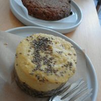 vegan lemon nut cake and oat cookie at Bairro Alto in Nijmegen