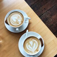 regular cappuccino & decaf cappuccino with soya milk. at Bairro Alto in Nijmegen