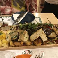 Vegan menu with Tofu and seitan   at Klopa in Sarajevo