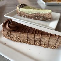 Double Chocolate cake (front) and Peppermint Chocolate cake (back) at Nabati Bistro in Montreal