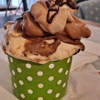 Custom-made Vegan Whip - banana based with all organic ingredients- perfect for this warm, sunny afternoon! 🌞 Happy Zoe, never disappoints! at Happy Zoe Vegan Bakery in Brooklyn