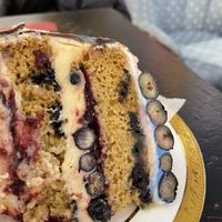 Scrumptious blueberry cake.  at Happy Zoe Vegan Bakery in Brooklyn