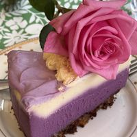 Vegan gluten free nut free ube cheesecake   at Happy Zoe Vegan Bakery in Brooklyn
