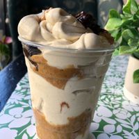 Banana, peanut butter and chocolate spread ice cream at Happy Zoe Vegan Bakery in Brooklyn