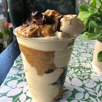 Banana, peanut butter and chocolate ice cream at Happy Zoe Vegan Bakery in Brooklyn