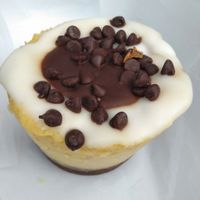 Baked chocolate chip cheese cake at Happy Zoe Vegan Bakery in Brooklyn