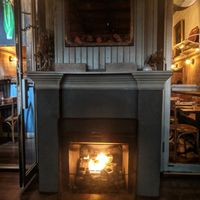 A fireplace!!! Such a nice treat on a cold day! at XYST in New York City
