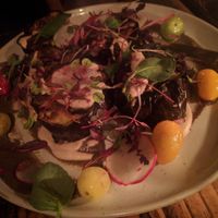 GRILLED EGGPLANT. (CHARRED BABA GANOUSH. ROASTED TOMATOES. SMOKED EGGPLANT CREAM. ) at XYST in New York City