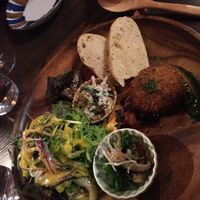 Vegan dinner set at Pettirosso in Kyoto