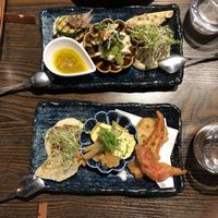Appetizers, all vegan (part of the lunch set) at Pettirosso in Kyoto