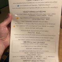 Menu at Pettirosso in Kyoto