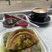 Lentil pie with gravy   at Hillgate Cakery in Stockport