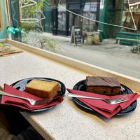 Lemon cake and pumpkin chocolate slice   at Hillgate Cakery in Stockport
