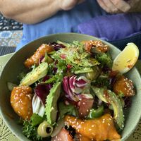 Salad with vegan shrimps at Comptoir V in North West London