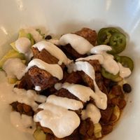 Chili Mac Bowl with Fried Seitan (should have taken a picture of it mixed, VERY good) at Three Carrots - Fountain Square in Indianapolis