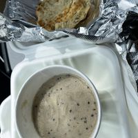 Half Biscuit and gravy was delicious   at Three Carrots - Fountain Square in Indianapolis