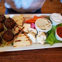 Falafel platter at Bleuroot in West Dundee