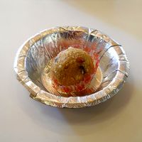 Masala Laddu (not spicy, less sweet than other Indian sweets) at Gautam Sweets - Tip Top in Patan